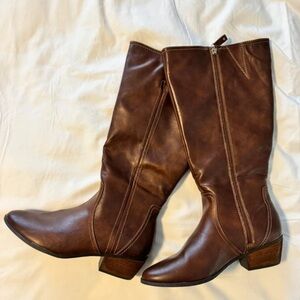 Dr. Scholl's Rich Brown Leather Heeled Boots